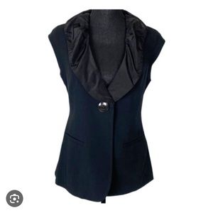cabi black dinner vest- tuxedo style size 6 style# 917